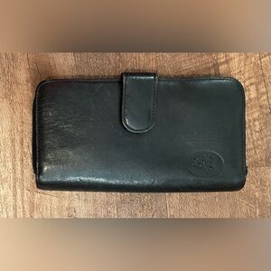 Buxton vintage black leather top grain cowhide leather wallet full sz checkbook